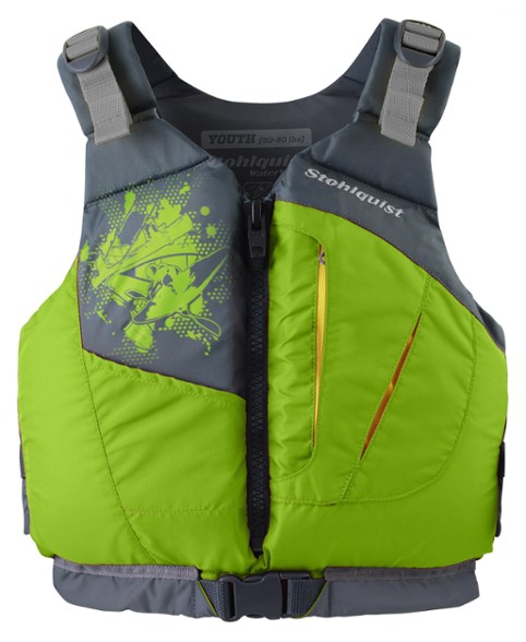 Stohlquist Youth Life Jacket - USCG Approved For 50-180 Lbs, Yellow & Grey